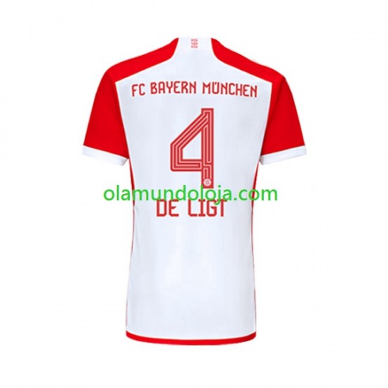 Camisola Bayern de Munique Matthijs de Ligt 4 Homem Equipamento Primeiro 2023-2024 Manga Curta